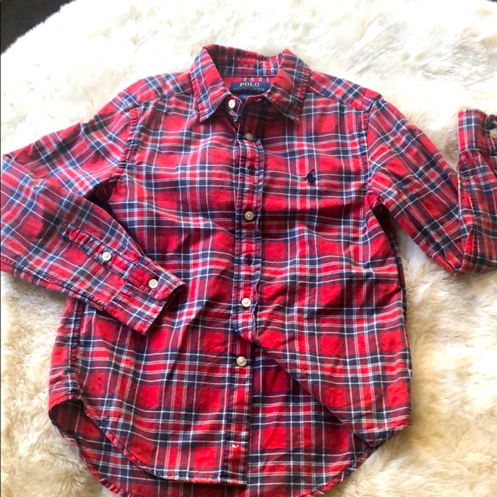 Boys plaid button down, Ralph Lauren polo Sz 8